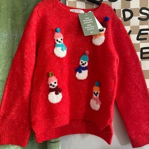 H&M Snowman Red Sweater